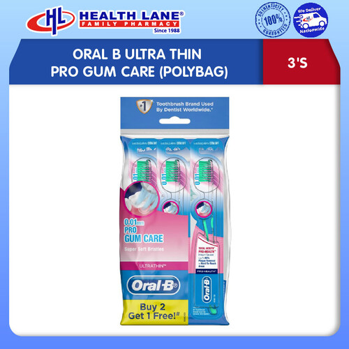 ORAL B ULTRA THIN PRO GUM CARE 3S (POLYBAG) | Health Lane EStore Malaysia